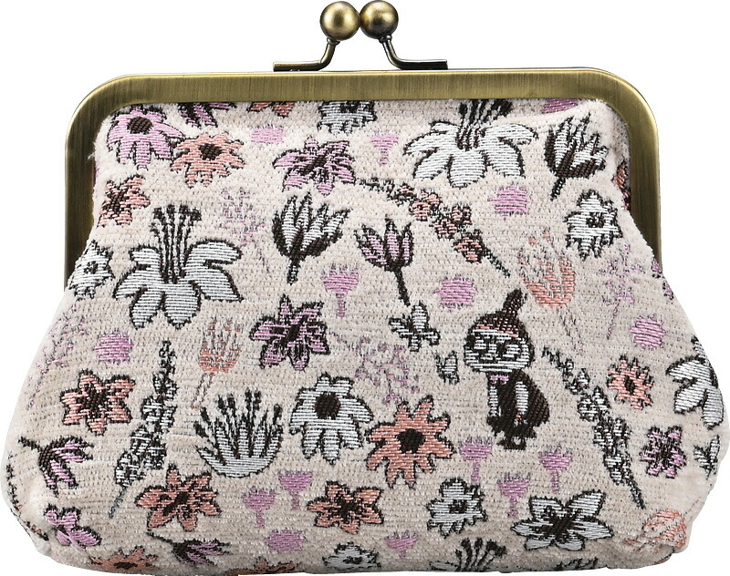 【ラッピング無料】ムーミン 花と遊ぶ ゴブラン織り口金ポーチ 1425013800