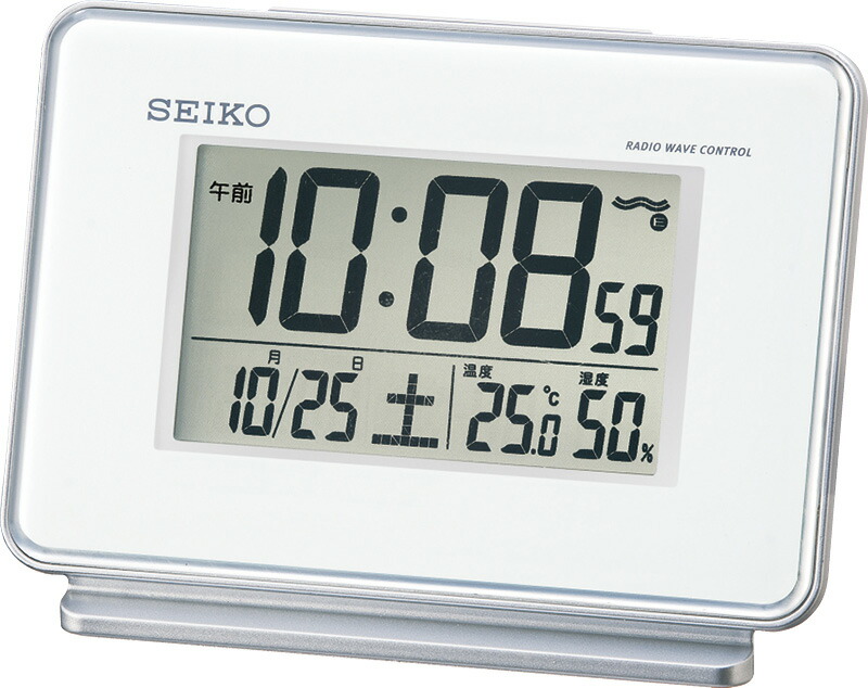 【ラッピング無料】セイコー 電波デジタル 目覚まし SQ767W 置き時計