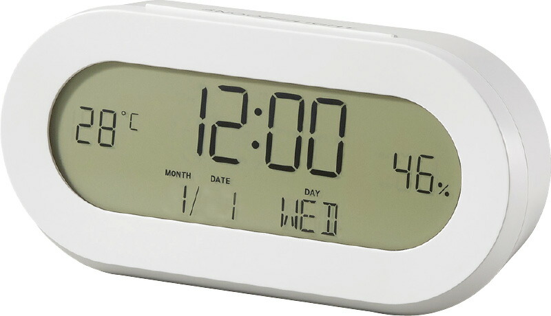 【ラッピング無料】ホワイト ラウンドクロック 6177-23 置き時計