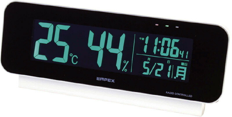 【ラッピング無料】エンペックス 電波時計付デジタル 温･湿度計 TD-8262 置き時計