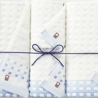 【ラッピング無料】国産 今治タオル 蒼海 バスタオル 2P ＆ ウォッシュタオル 2P J-4350 綿100% 日本製