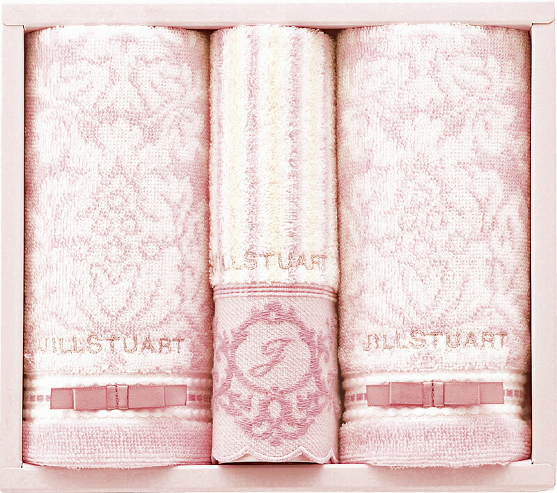 【ラッピング無料】ジル スチュアート エレガンスフルール フェイスタオル 2P ＆ ウォッシュタオル 58-3189250 綿100%