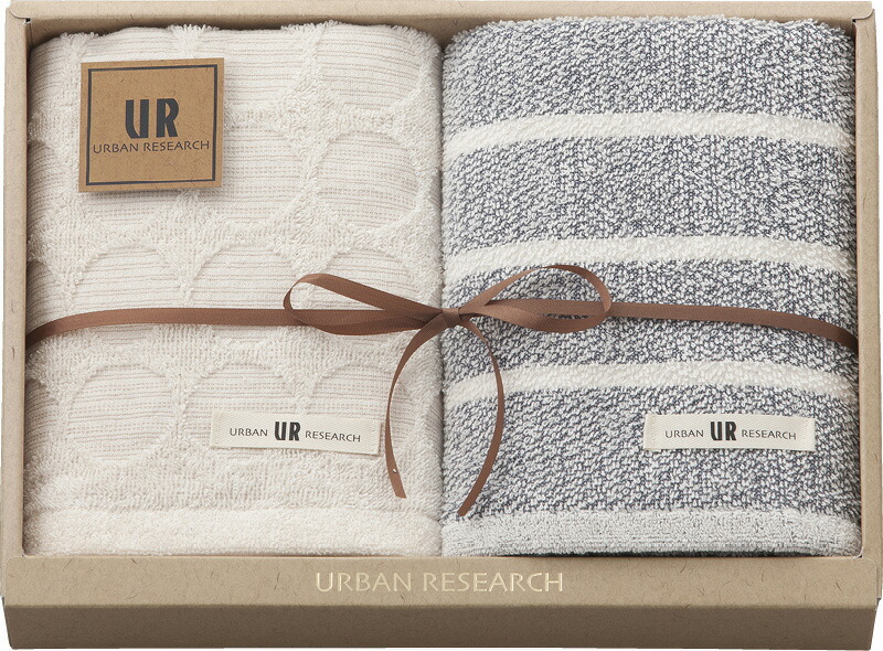 【ラッピング無料】国産 アーバンリサーチ フェイスタオル 2P ブルー UR2320BL 綿100% 日本製