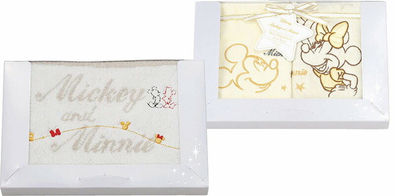【ラッピング無料】ディズニー スターハピネス フェイスタオル ＆ ウォッシュタオル 2P DS-9028 綿100%