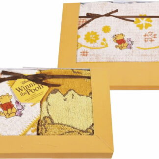 【ラッピング無料】くまのプーさん ハニープランタン フェイスタオル ＆ ウォッシュタオル 2P DP-3828 綿100%