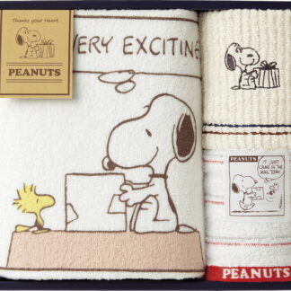 【ラッピング無料】国産 スヌーピー サンクスハート バスタオル ＆ ウォッシュタオル 2P TT81300605 日本製