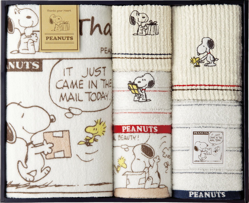 【ラッピング無料】国産 スヌーピー サンクスハート タオルセット TT81500605 日本製 ウォッシュタオル フェイスタオル バスタオル