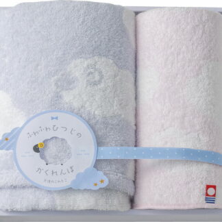 【ラッピング無料】国産 天使のふわもこ ふわふわひつじのかくれんぼ フェイスタオル ＆ タオルハンカチ FH-515 綿100% 日本製