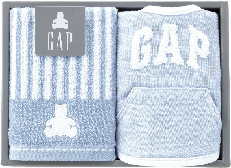 【ラッピング無料】ベビー GAP ウォッシュタオル ＆ スタイ ブルー 54-5019150B 綿100%