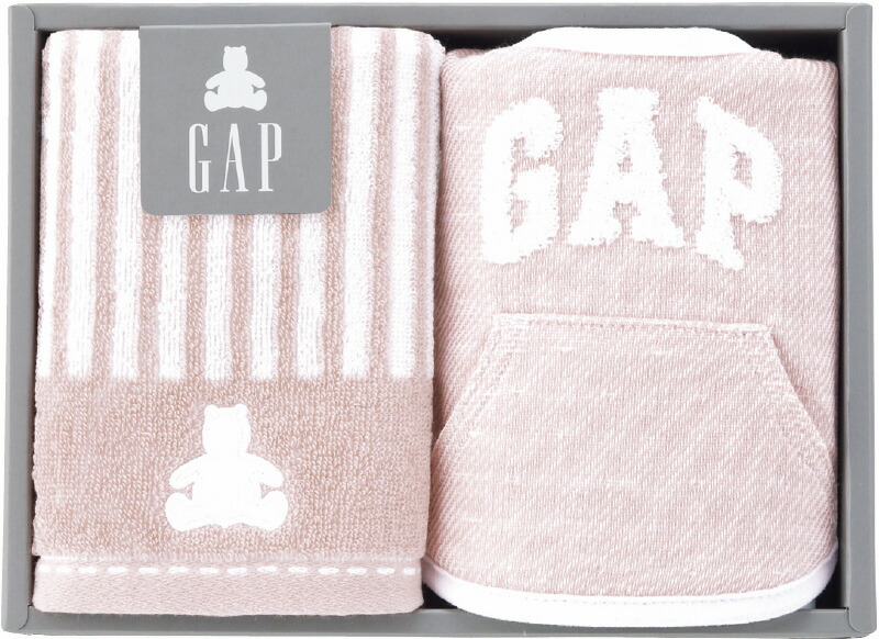 【ラッピング無料】ベビー GAP ウォッシュタオル ＆ スタイ ピンク 54-5019150P 綿100%
