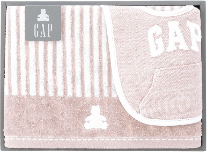 【ラッピング無料】ベビー GAP ミニバスタオル ＆ スタイ ピンク 54-5019250P 綿100%