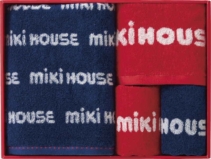 【ラッピング無料】国産 ミキハウスタオルセット 10-8949-382 綿100% 日本製 ミニタオル フェイスタオル ハンドタオル