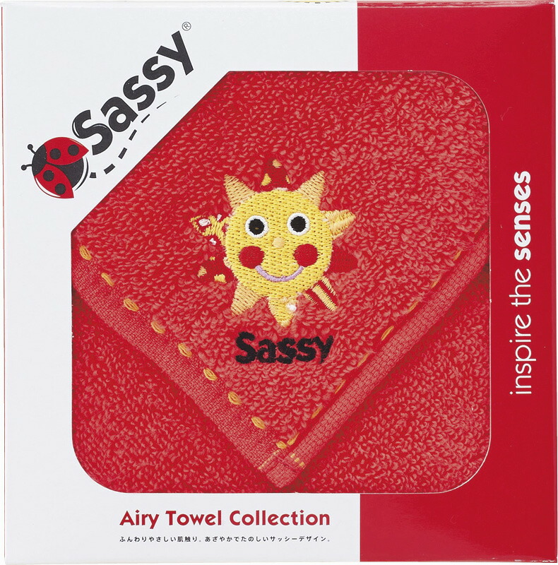 【ラッピング無料】サッシー ミニタオル レッド SA-7458 綿100%