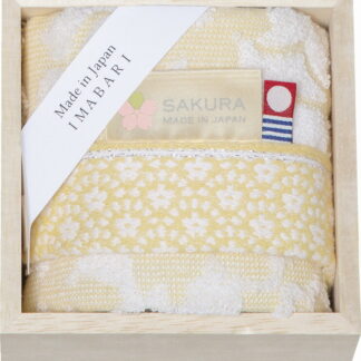 【ラッピング無料】国産 今治製タオル しまなみ匠の彩 ウォッシュタオル(木箱入) 白桜 KW-6057 綿100% 日本製