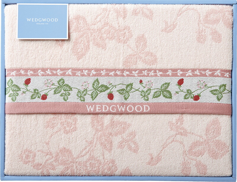 【ラッピング無料】ウェッジウッド ワイルドストロベリー タオルケット ピンク RR88500030P 綿100%
