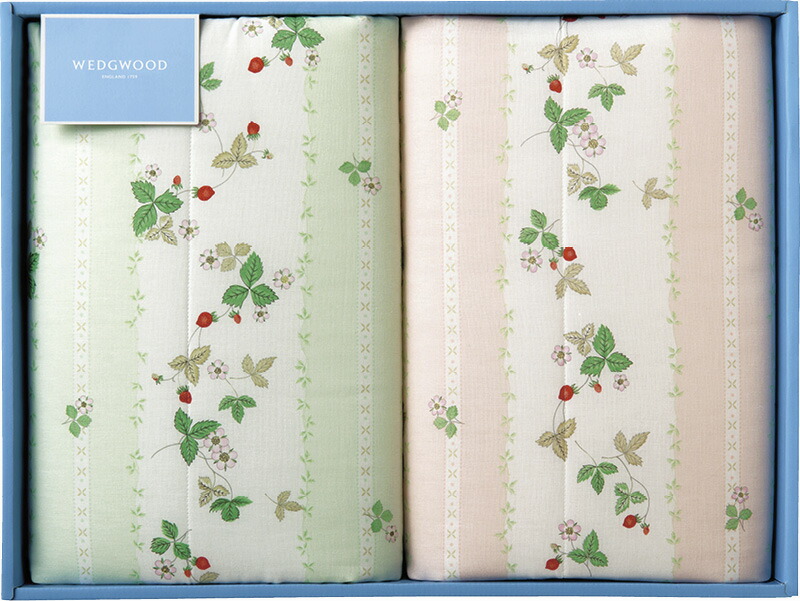 【ラッピング無料】国産 ウェッジウッド ワイルドストロベリー 合繊 肌掛けふとん 2P AE88100011 日本製 掛け布団