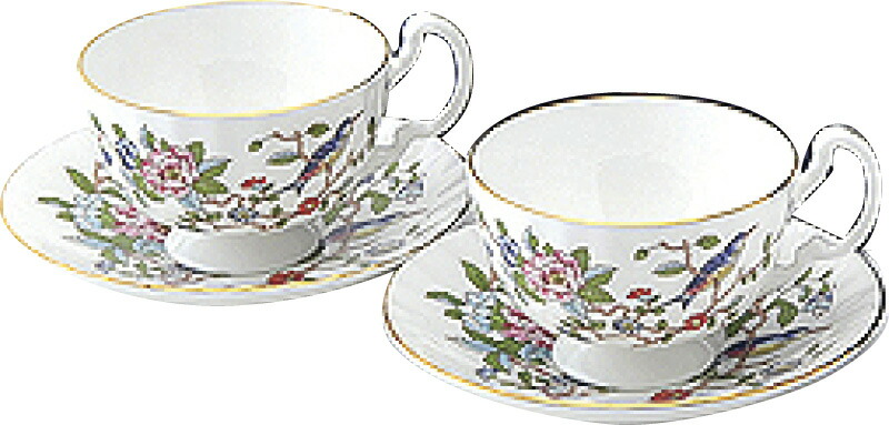 【ラッピング無料】エインズレイ ペンブロック ペア ティーカップ ＆ ソーサー PEMT05006-2C