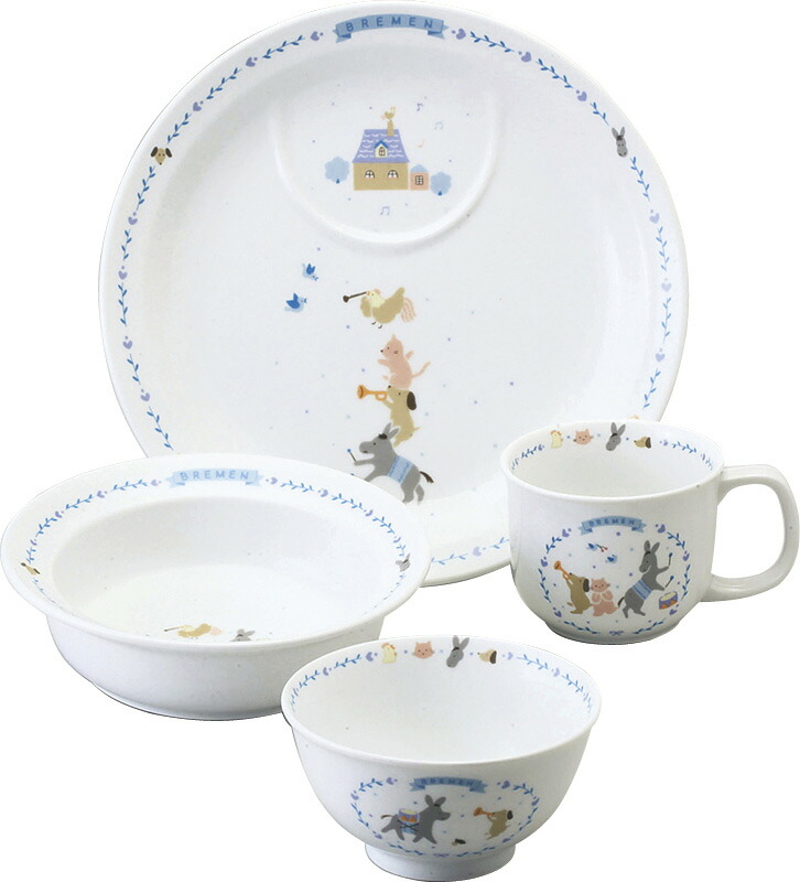 【ラッピング無料】国産 ナルミ ブレーメン 幼児セット 7980-33139 日本製 食器セット プレート ポリッジボウル マグ 飯茶碗
