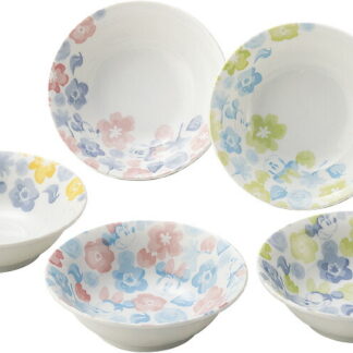 【ラッピング無料】国産 ディズニー ミッキー･フラワー ボウル5枚セット 3211-01 日本製 サラダボウル