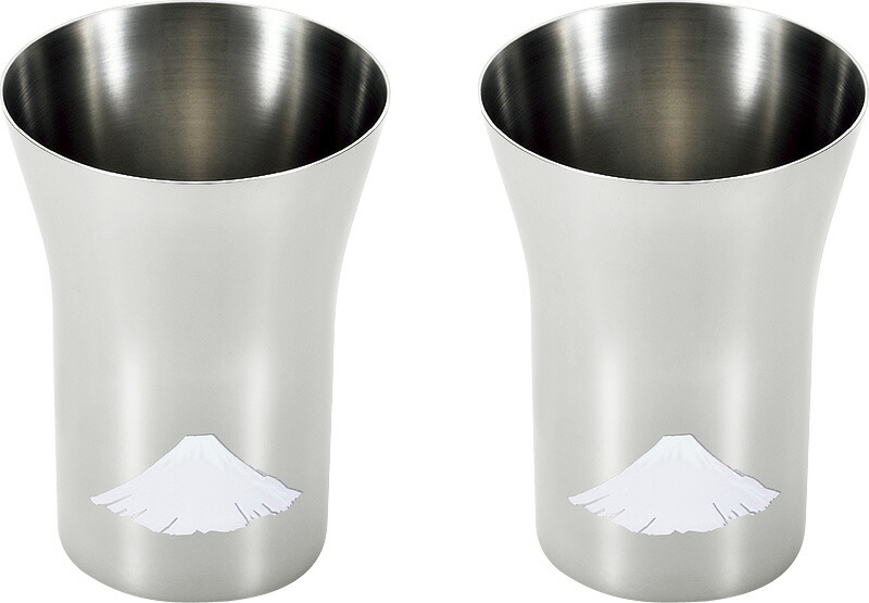 【ラッピング無料】国産 燕熟の技 感温ステンレスタンブラー 300ml 2P 赤富士 EJK-601 日本製