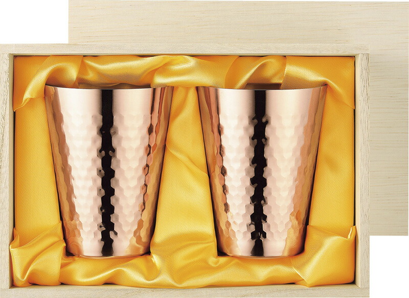 【ラッピング無料】国産 食楽工房 純銅タンブラー 350ml ペア(木箱入) CNE974 日本製