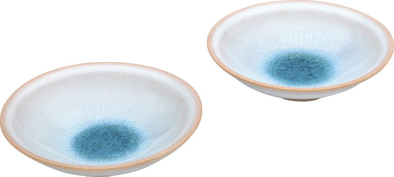 【ラッピング無料】国産 萩焼 ガラス釉 ソライロ ペア小鉢 GA5-7 9P 日本製