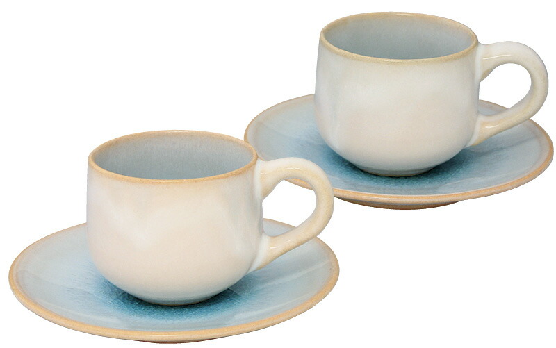 【ラッピング無料】国産 瀬戸焼 釉変わり組碗皿 2203 日本製 カップ＆ソーサー