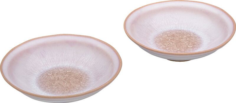 【ラッピング無料】国産 萩焼 ガラス釉 モモイロ ペア小鉢 GP5-7 9P 日本製