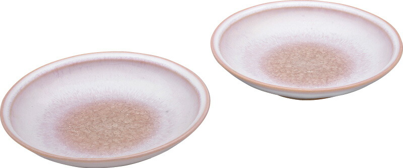 【ラッピング無料】国産 萩焼 ガラス釉 モモイロ ペア小皿 GP5-1 5P 日本製 プレート