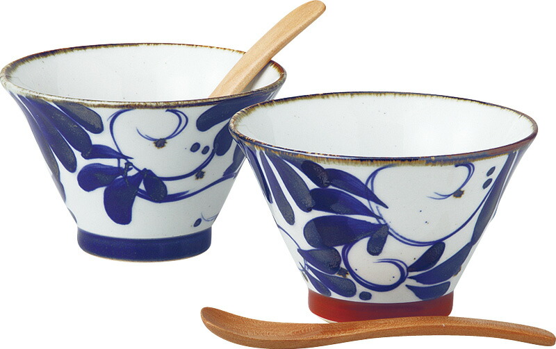 【ラッピング無料】波佐見焼 karakusa 568碗ペア(スプーン付) 14263