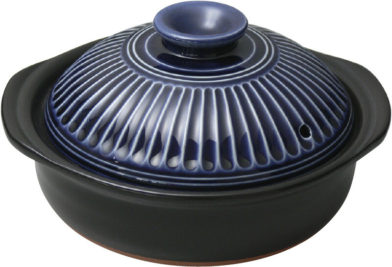 【ラッピング無料】国産 萬古焼 菊花瑠璃釉 6号鍋 2080-5060 日本製 土鍋