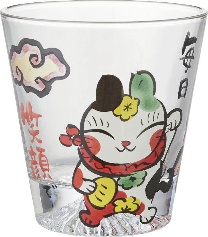 【ラッピング無料】国産 夕立窯 富士山 感謝 グラス(木箱入) 三吉 YK702 日本製 タンブラー