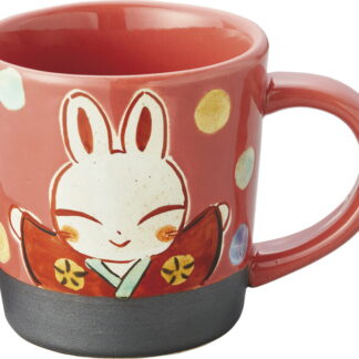 【ラッピング無料】国産 夕立窯 夕立窯のなかまたち マグカップ 桃色うさぎ YK689 日本製
