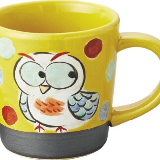 【ラッピング無料】国産 夕立窯 夕立窯のなかまたち マグカップ 黄色ふくろう YK687 日本製