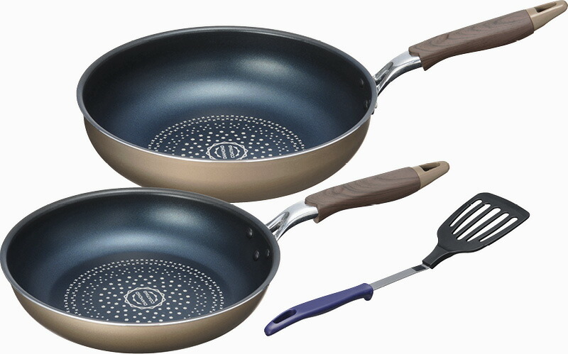 【ラッピング無料】ブラナーノ IH対応フライパン26cm ＆ いため鍋28cm(ターナー付) MB-2396