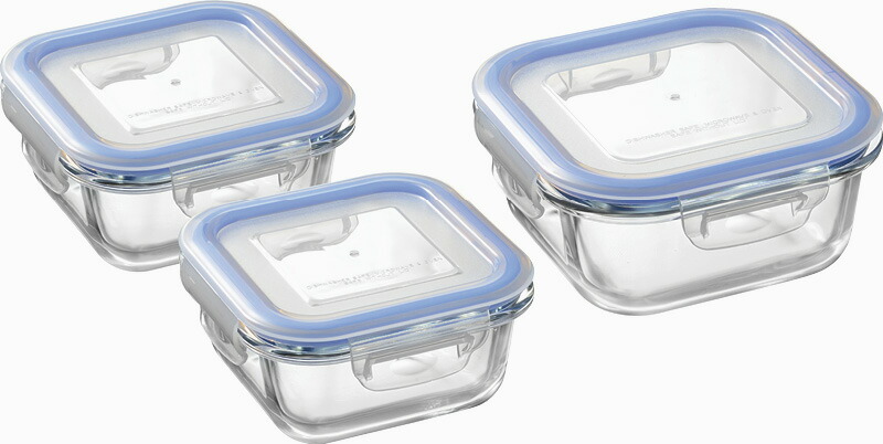 【ラッピング無料】レッシュ 耐熱ガラス容器 3Pセット ME-7396 保存容器 キャニスター