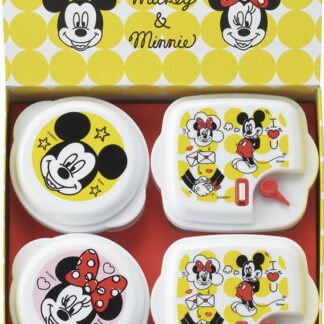 【ラッピング無料】国産 ミッキー ＆ ミニー ポップトーン 電子レンジ容器 4Pc MM-108 日本製 丸型 角型
