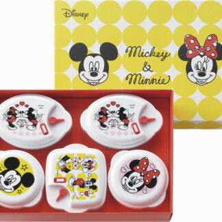 【ラッピング無料】国産 ミッキー ＆ ミニー ポップトーン 電子レンジ容器 5Pc MM-109 日本製 丸型 小判型 角型
