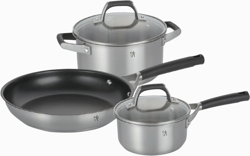 【ラッピング無料】ヘンケルス HIスタイル ベーシック ミディ3点セット 40590-000 フライパン シチューポット ソースパン