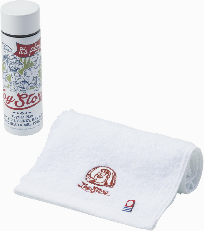 【ラッピング無料】ディズニー トイ･ストーリー ボトル140ml ＆ ハンドタオルセット ネイビー 3286-12