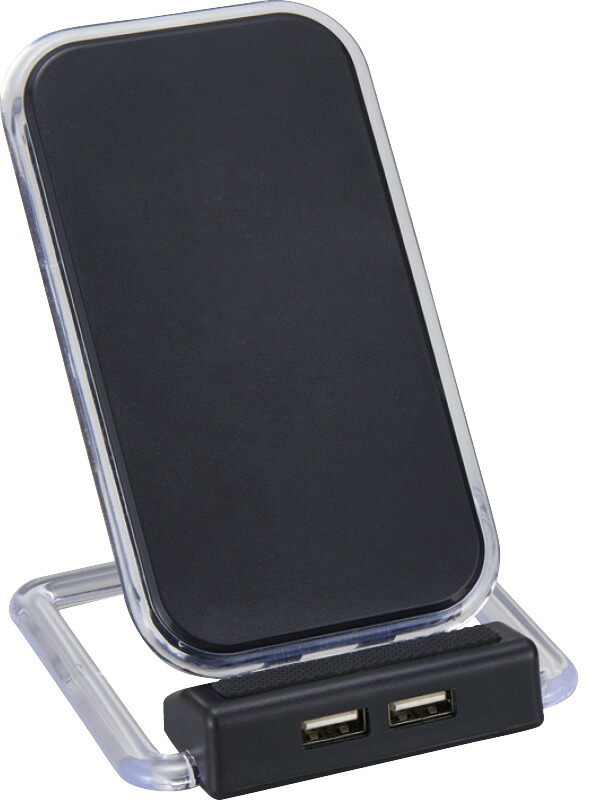 【ラッピング無料】2USBポート付ワイヤレス充電器 アスタブ 6169-23