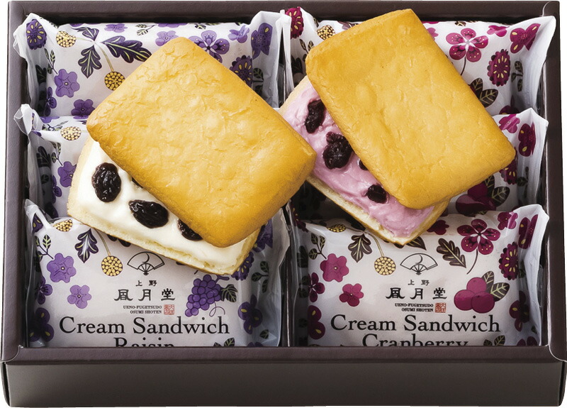 【ラッピング無料】上野?月堂 クリームサンド FCS-9 レーズン クランベリー