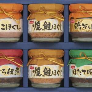 【ラッピング無料】ニッスイ 瓶詰ギフトセット BA-30D 焼鮭ほぐし 鶏そぼろ たらこほぐし まぐろ佃煮 ほたて時雨煮