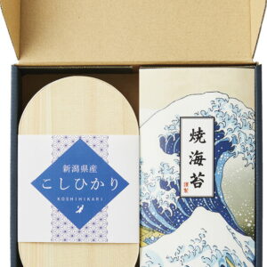 【ラッピング無料】初代田蔵 無洗米松経木わっぱ入りギフトセット WA-15 新潟県産こしひかり 焼海苔