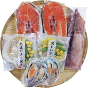 【ラッピング無料】海鮮焼き詰合せ OKS-359 サーモントラウトステーキ 帆立バター焼き つぼ抜きいか パーナ貝