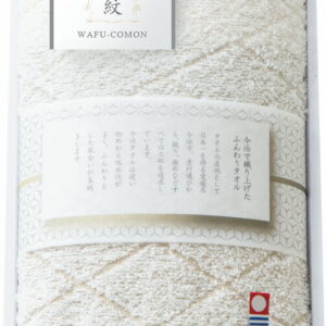 【ラッピング無料】国産 和布小紋 Modern フェイスタオル ベージュ KWFK-101BE 綿100% 日本製