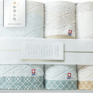 【ラッピング無料】国産 和布小紋 Modern タオルセット KWFK-501 綿100% 日本製 フェイス バス ウォッシュ タオル