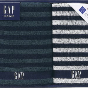 【ラッピング無料】GAP HOME NEW ボーダーギフト フェイスタオル & ウォッシュタオル 54-3049200 綿100%