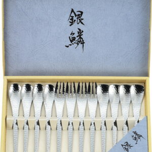 【ラッピング無料】国産 銀鱗 ティータイム1 2PCセット GR-109 日本製 カトラリーセット コーヒースプーン ケーキフォーク アイススプーン