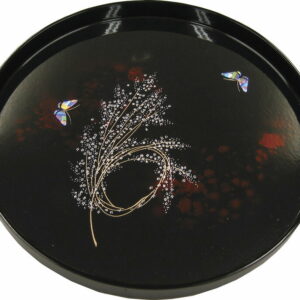 【ラッピング無料】国産 かすみ草 丸盆 2663 日本製 お盆 トレー トレイ